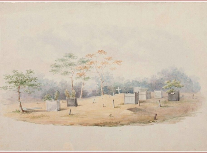 Historische begraafplaatsen in de districten